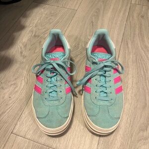 Adidas Women's Aqua and Pink Sneakers